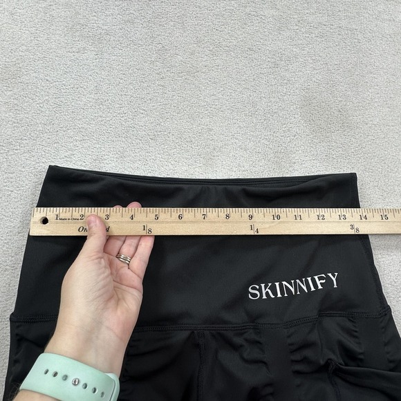 SKINNIFY Leggings Womens Medium Black High Waisted Resistance Band Stretch Pants - Picture 9 of 13